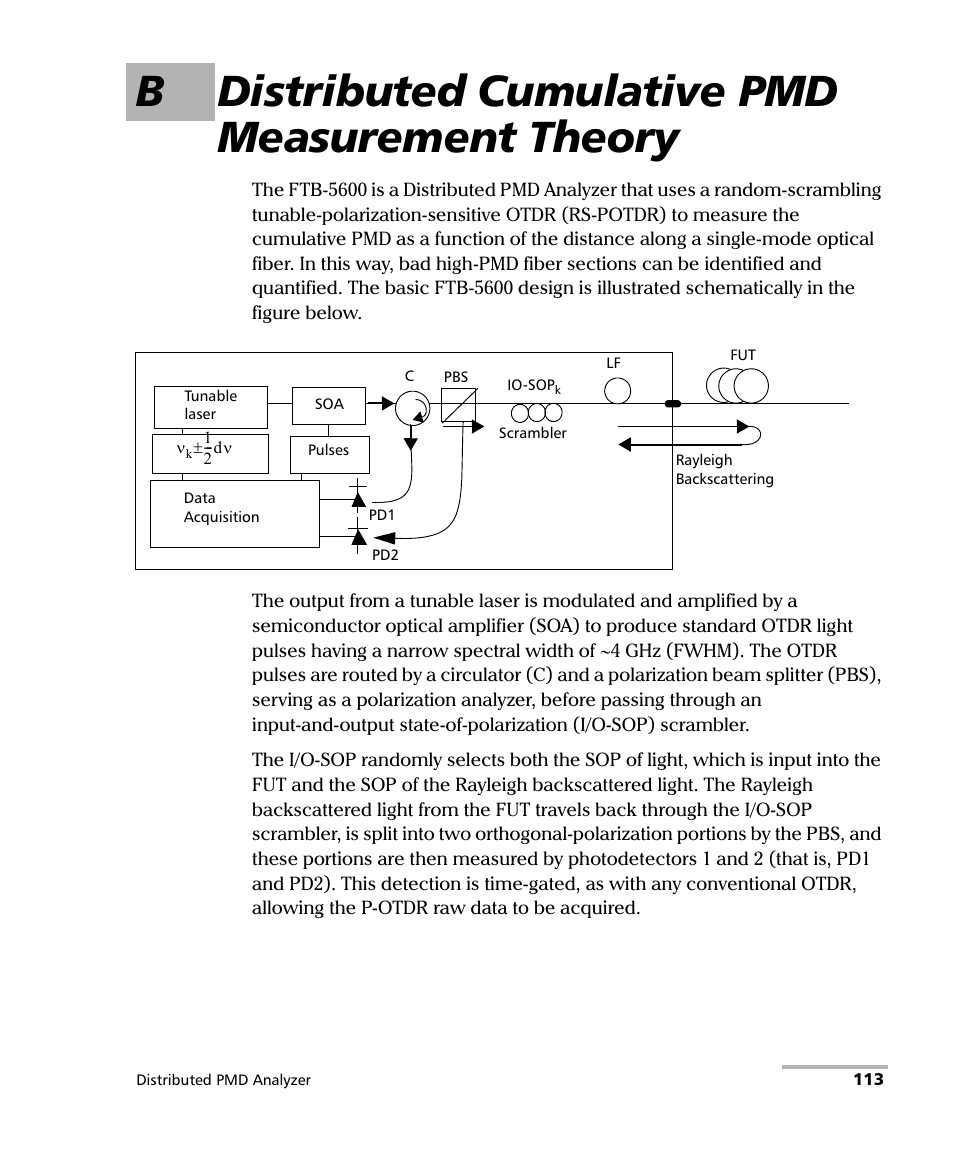 B distributed cumulative pmd measurement theory | EXFO FTB-5600 Distributed PMD Analyzer User Manual | Page 119 / 146