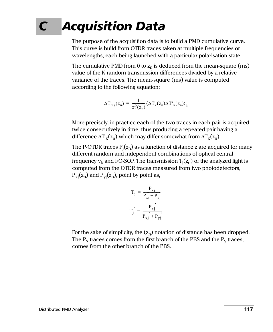 C acquisition data | EXFO FTB-5600 Distributed PMD Analyzer User Manual | Page 123 / 146