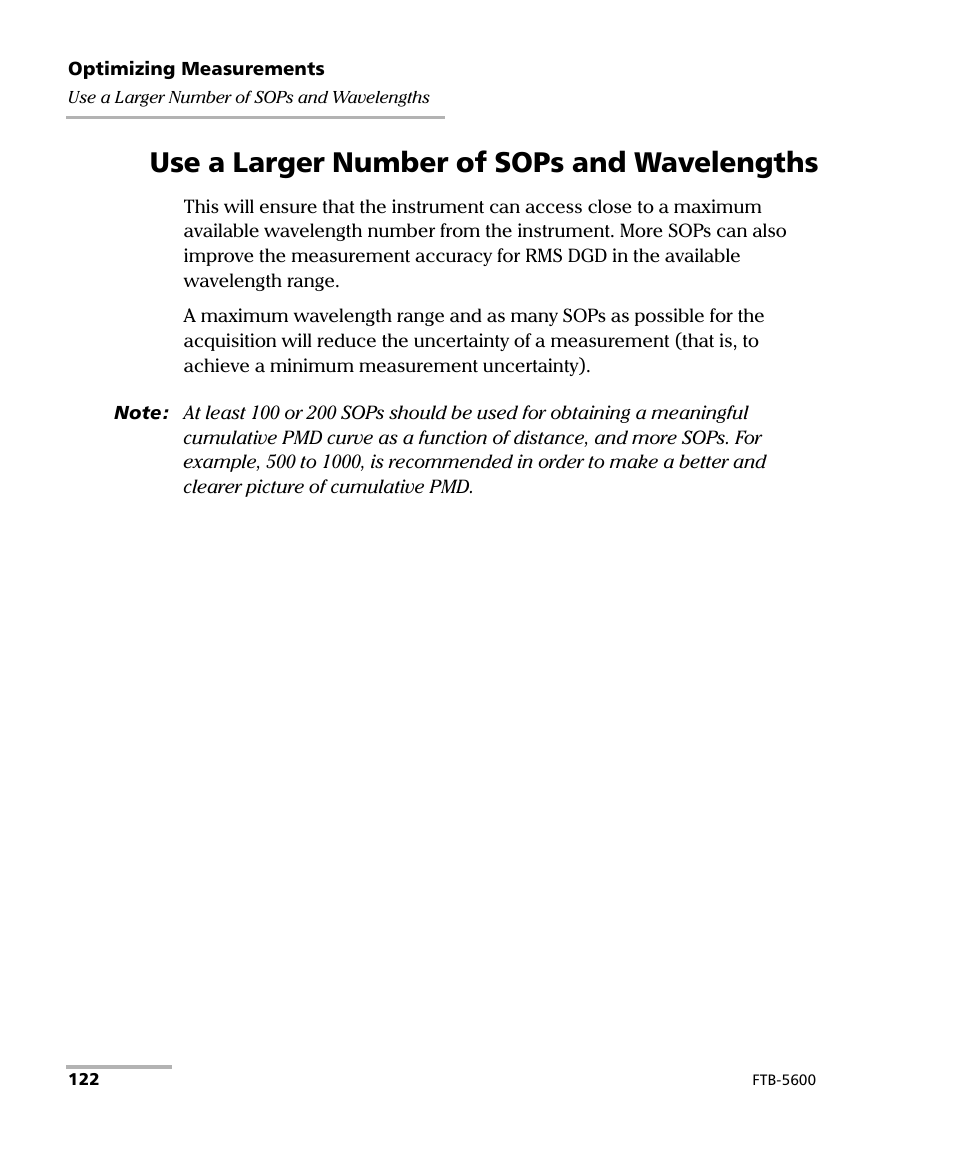 Use a larger number of sops and wavelengths | EXFO FTB-5600 Distributed PMD Analyzer User Manual | Page 128 / 146