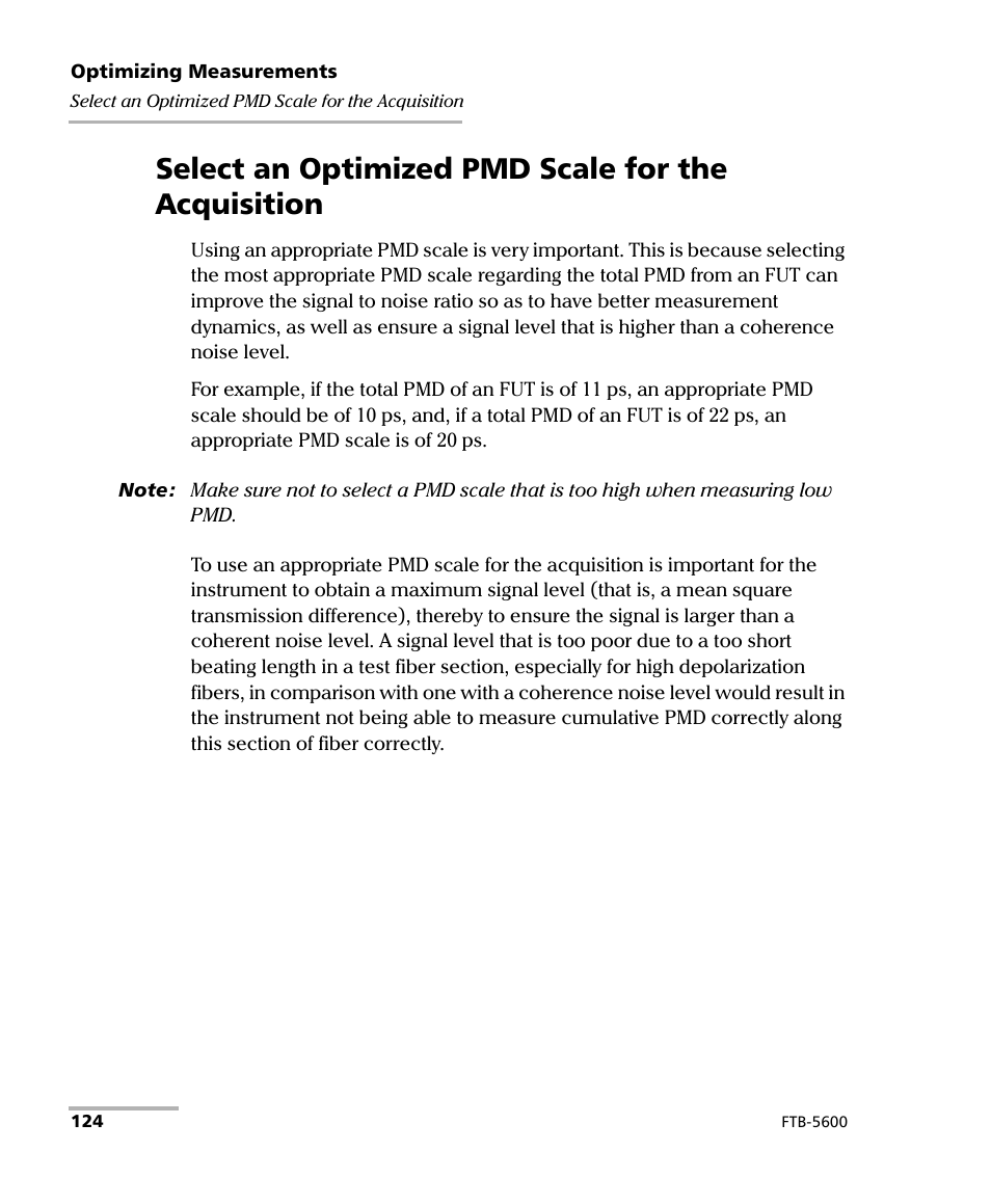 Select an optimized pmd scale for the acquisition | EXFO FTB-5600 Distributed PMD Analyzer User Manual | Page 130 / 146