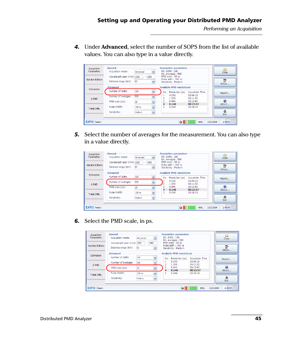 EXFO FTB-5600 Distributed PMD Analyzer User Manual | Page 51 / 146