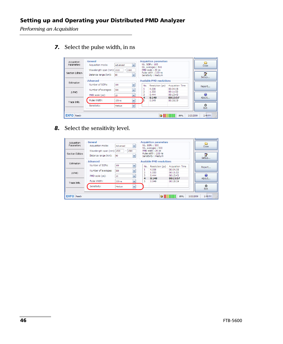 EXFO FTB-5600 Distributed PMD Analyzer User Manual | Page 52 / 146