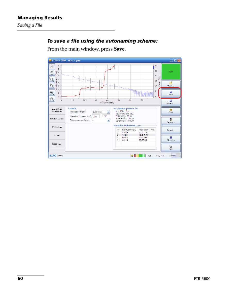 EXFO FTB-5600 Distributed PMD Analyzer User Manual | Page 66 / 146