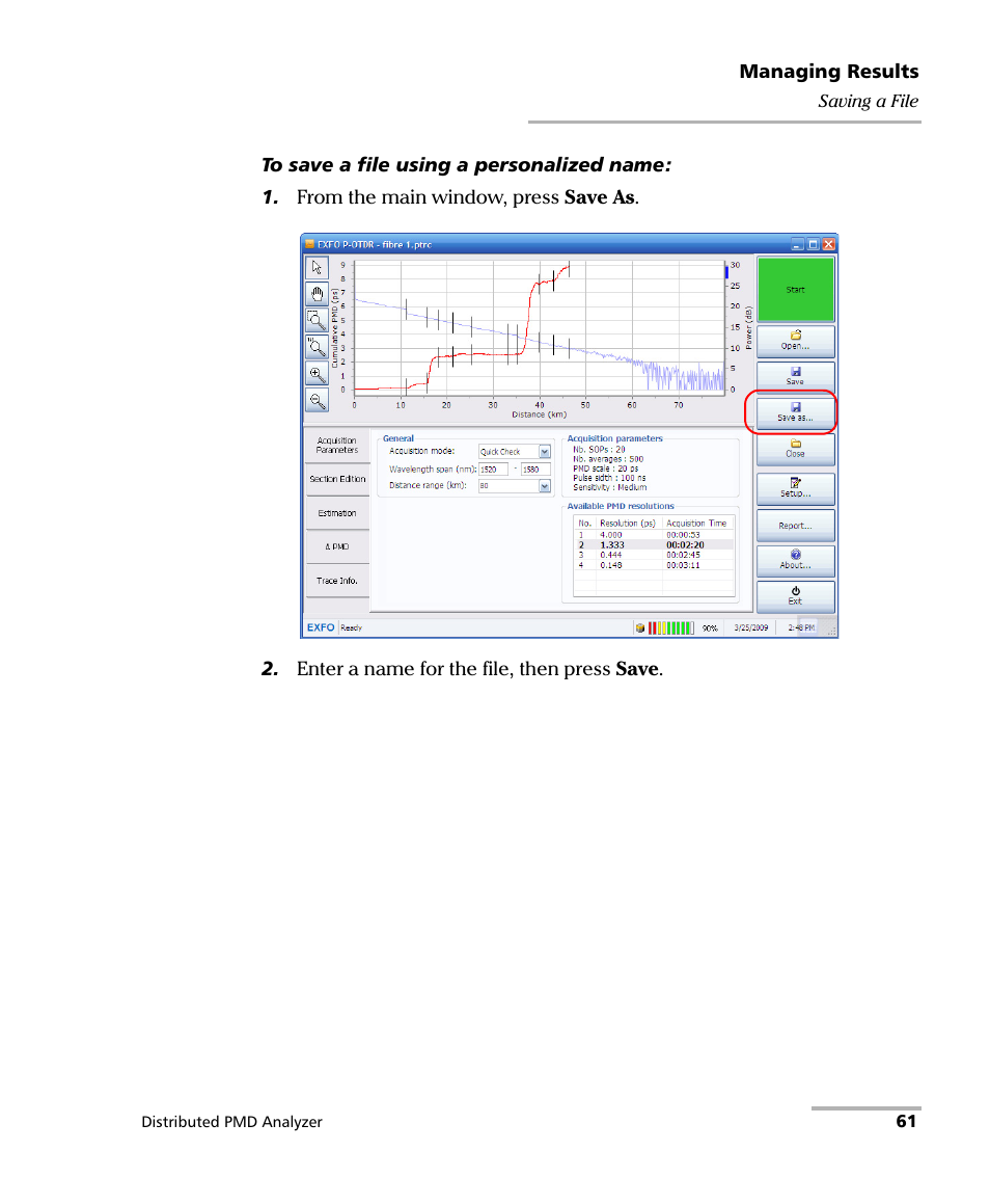 EXFO FTB-5600 Distributed PMD Analyzer User Manual | Page 67 / 146