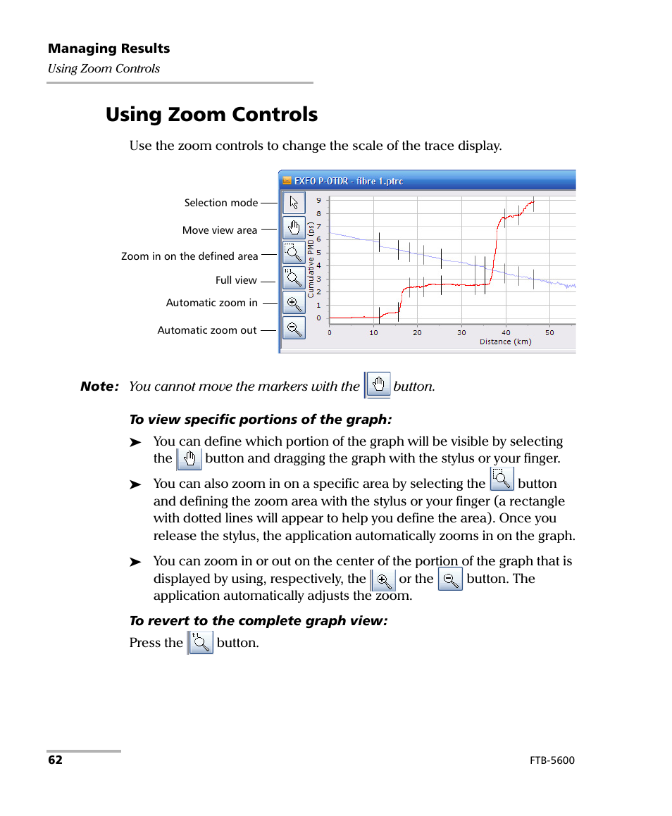 Using zoom controls | EXFO FTB-5600 Distributed PMD Analyzer User Manual | Page 68 / 146