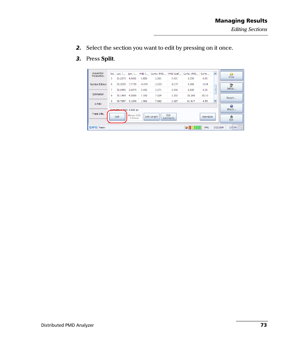 EXFO FTB-5600 Distributed PMD Analyzer User Manual | Page 79 / 146