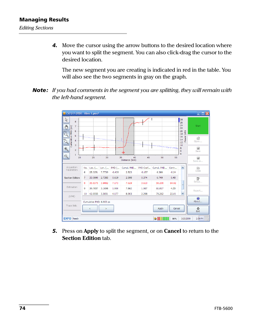 EXFO FTB-5600 Distributed PMD Analyzer User Manual | Page 80 / 146