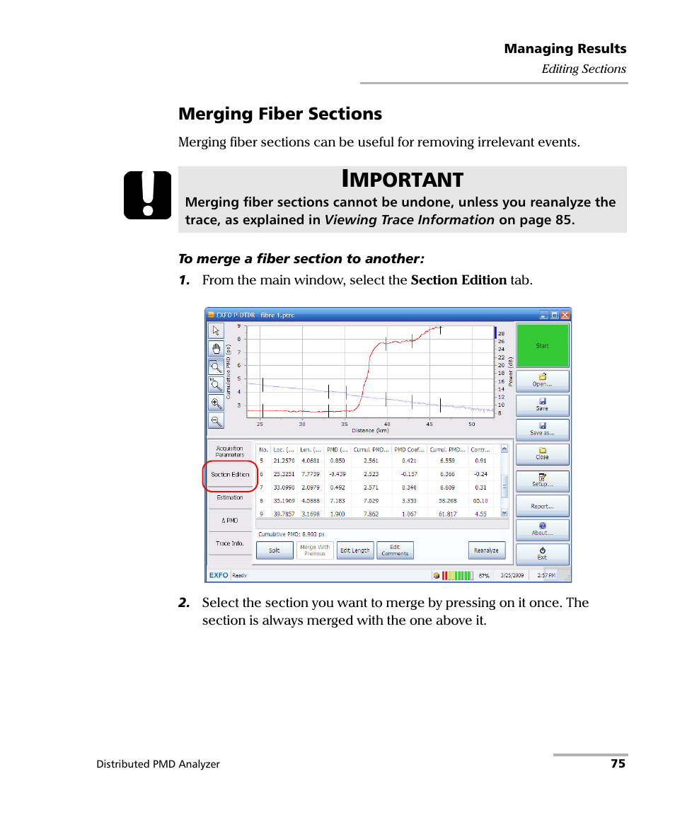 Mportant | EXFO FTB-5600 Distributed PMD Analyzer User Manual | Page 81 / 146
