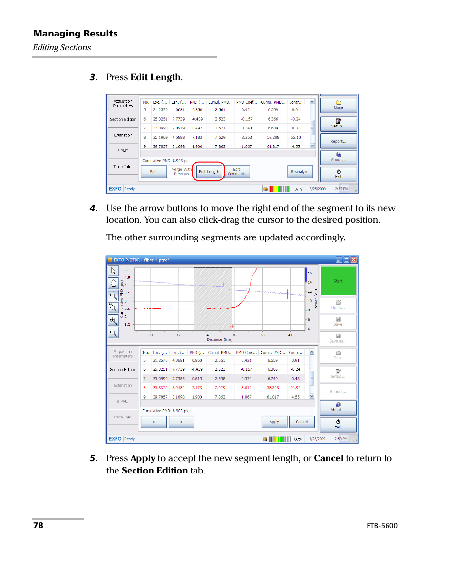 EXFO FTB-5600 Distributed PMD Analyzer User Manual | Page 84 / 146