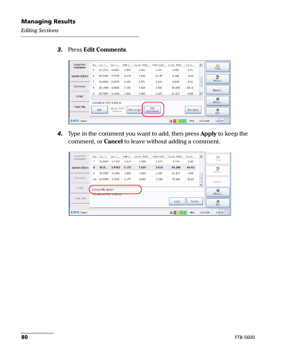 EXFO FTB-5600 Distributed PMD Analyzer User Manual | Page 86 / 146
