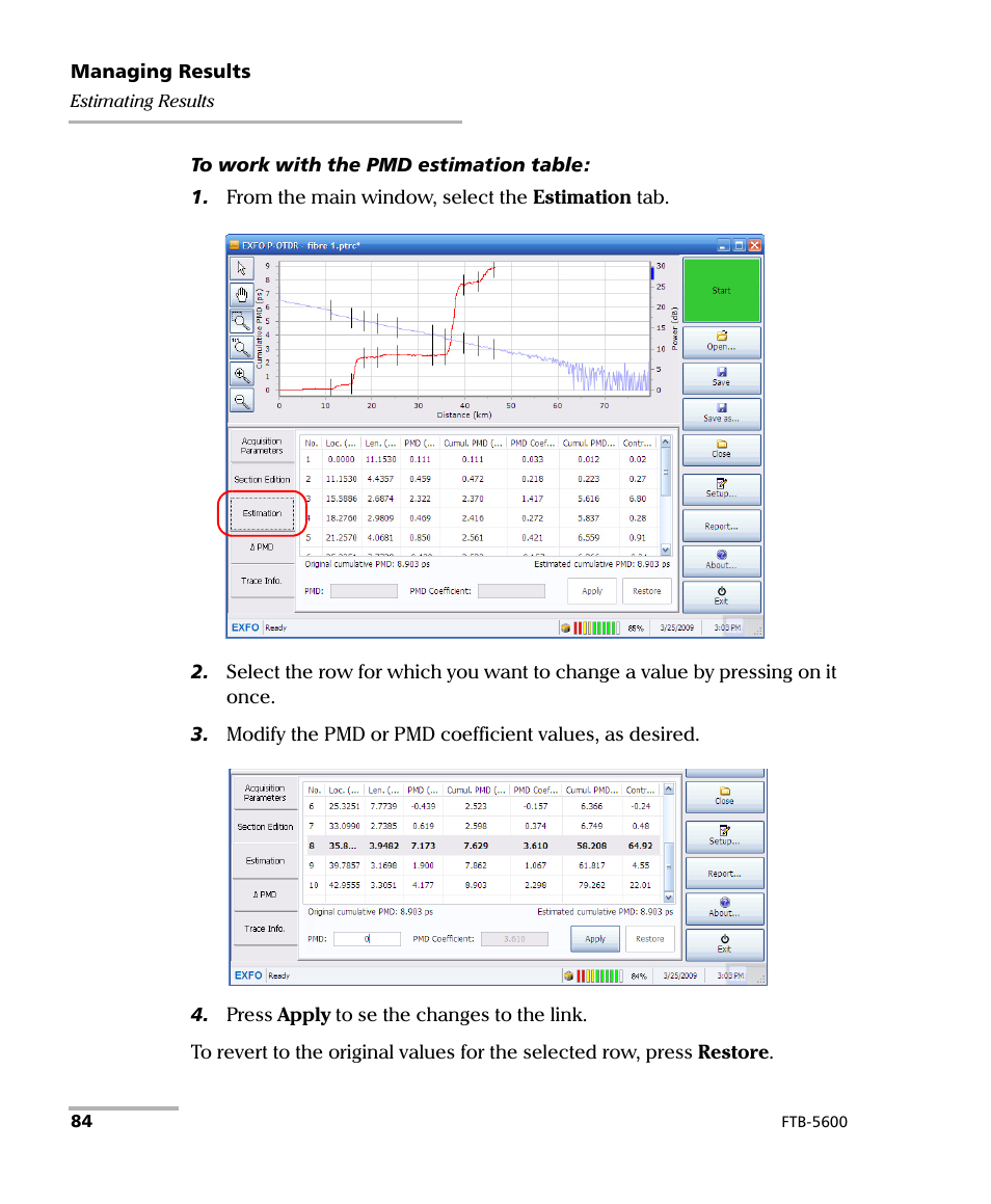 EXFO FTB-5600 Distributed PMD Analyzer User Manual | Page 90 / 146