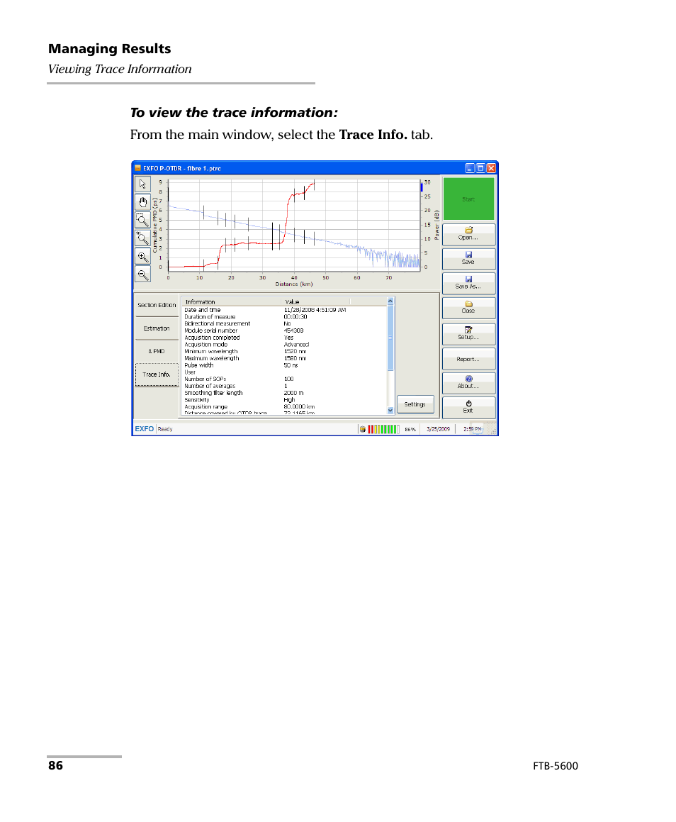 EXFO FTB-5600 Distributed PMD Analyzer User Manual | Page 92 / 146