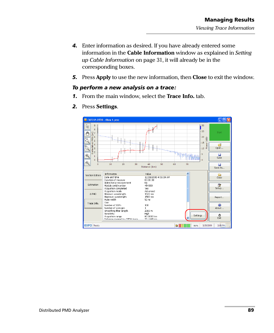 EXFO FTB-5600 Distributed PMD Analyzer User Manual | Page 95 / 146