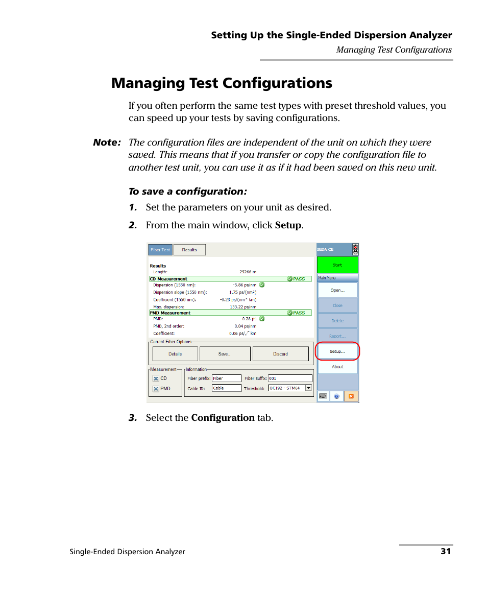 Managing test configurations | EXFO FTB-5700 Single Ended Dispersion Analyzer for FTB-200 v2 User Manual | Page 37 / 96