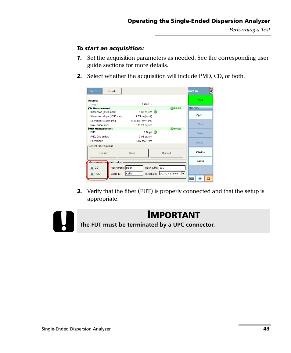 Mportant | EXFO FTB-5700 Single Ended Dispersion Analyzer for FTB-200 v2 User Manual | Page 49 / 96