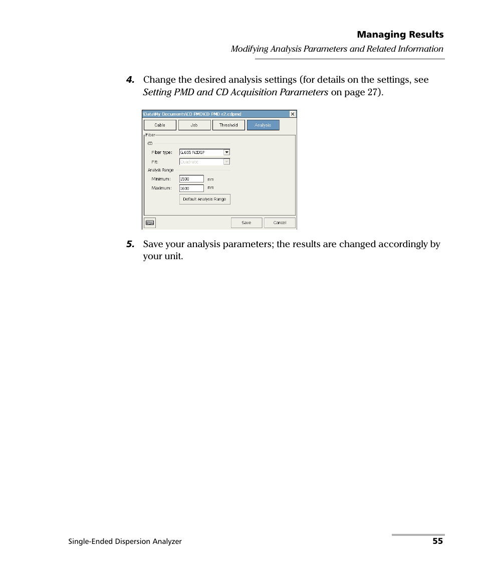 EXFO FTB-5700 Single Ended Dispersion Analyzer for FTB-200 v2 User Manual | Page 61 / 96