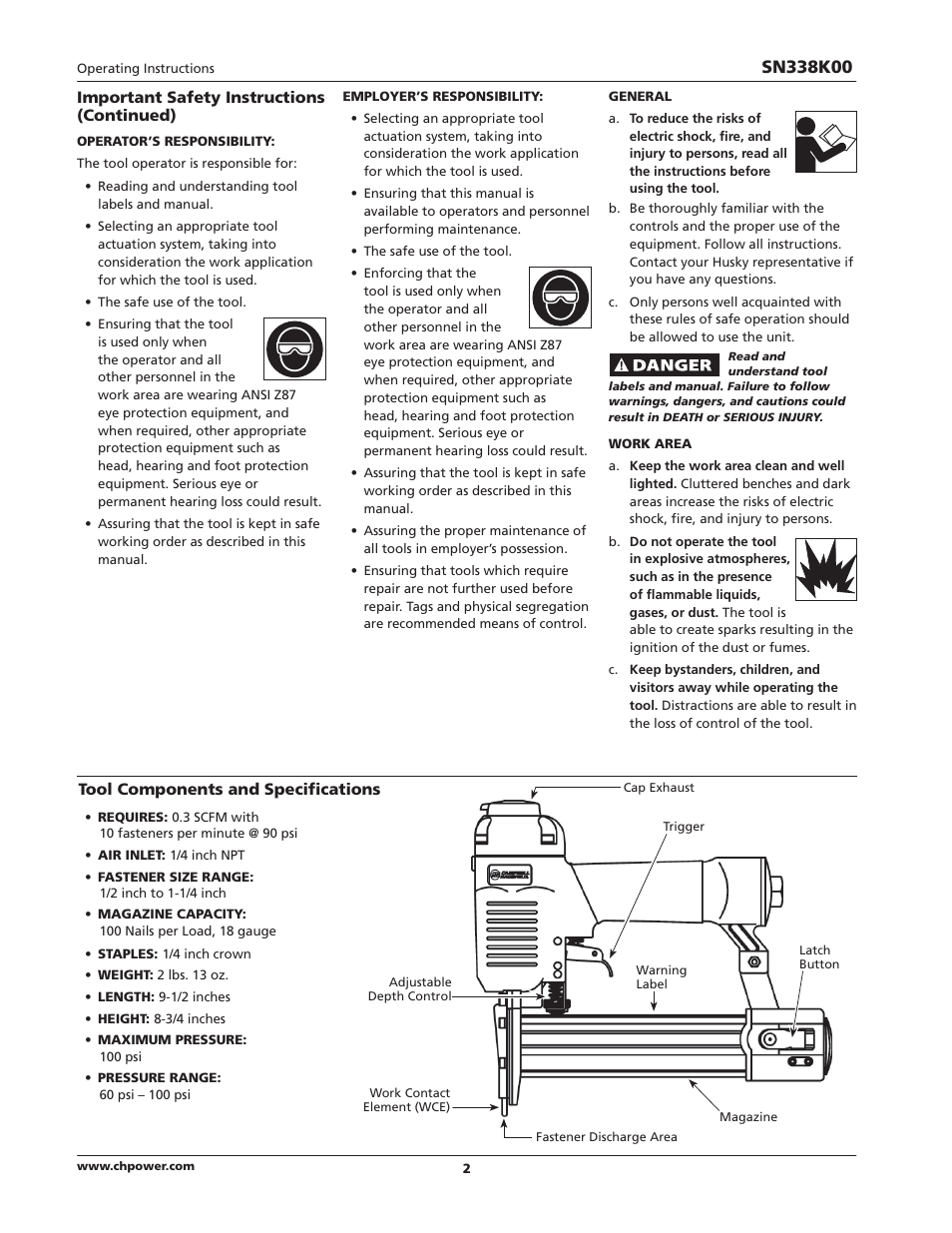 Campbell Hausfeld IN729300AV User Manual | Page 2 / 32