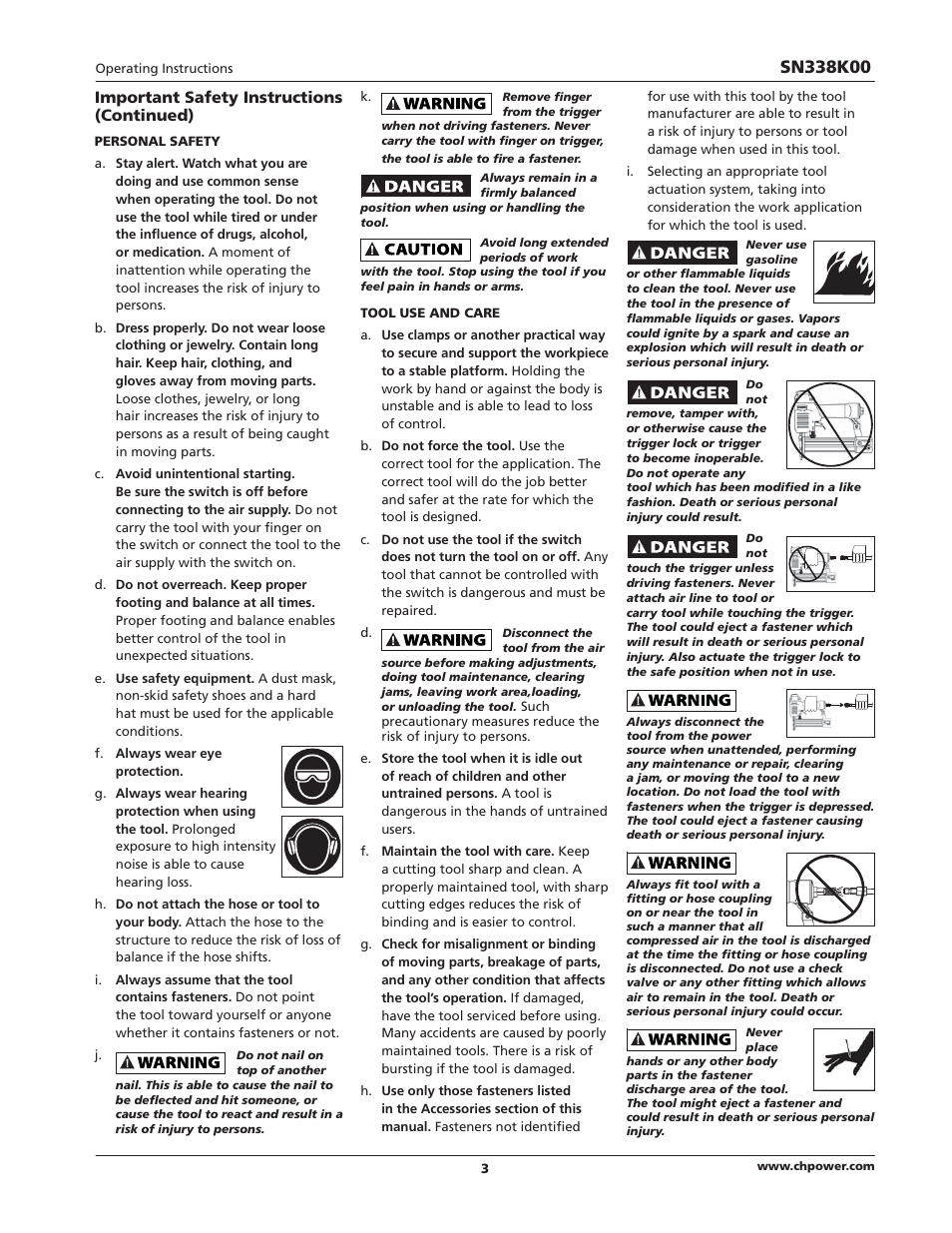Important safety instructions (continued) | Campbell Hausfeld IN729300AV User Manual | Page 3 / 32