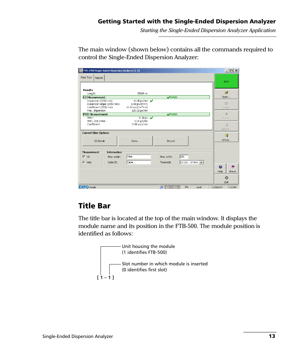 Title bar | EXFO FTB-5700 Single Ended Dispersion Analyzer for FTB-500 User Manual | Page 19 / 94
