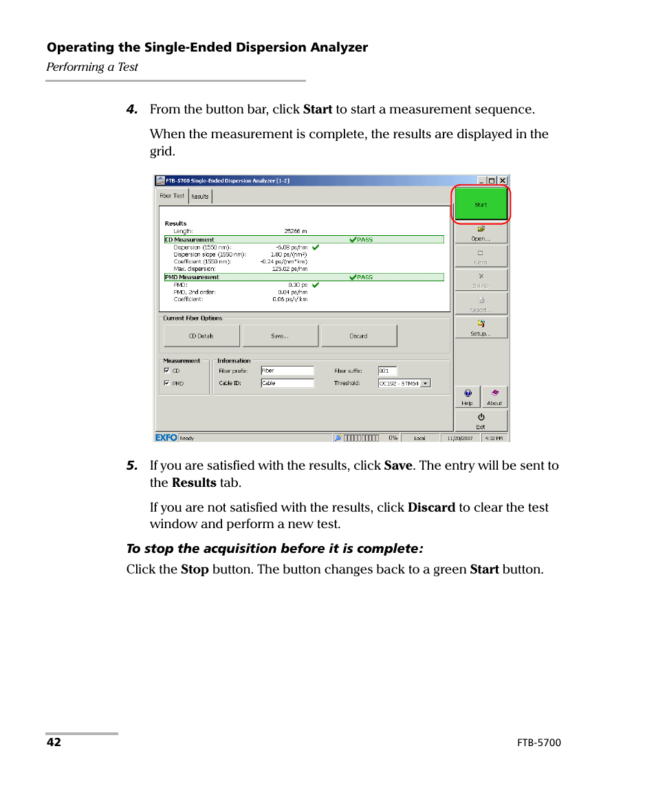 EXFO FTB-5700 Single Ended Dispersion Analyzer for FTB-500 User Manual | Page 48 / 94