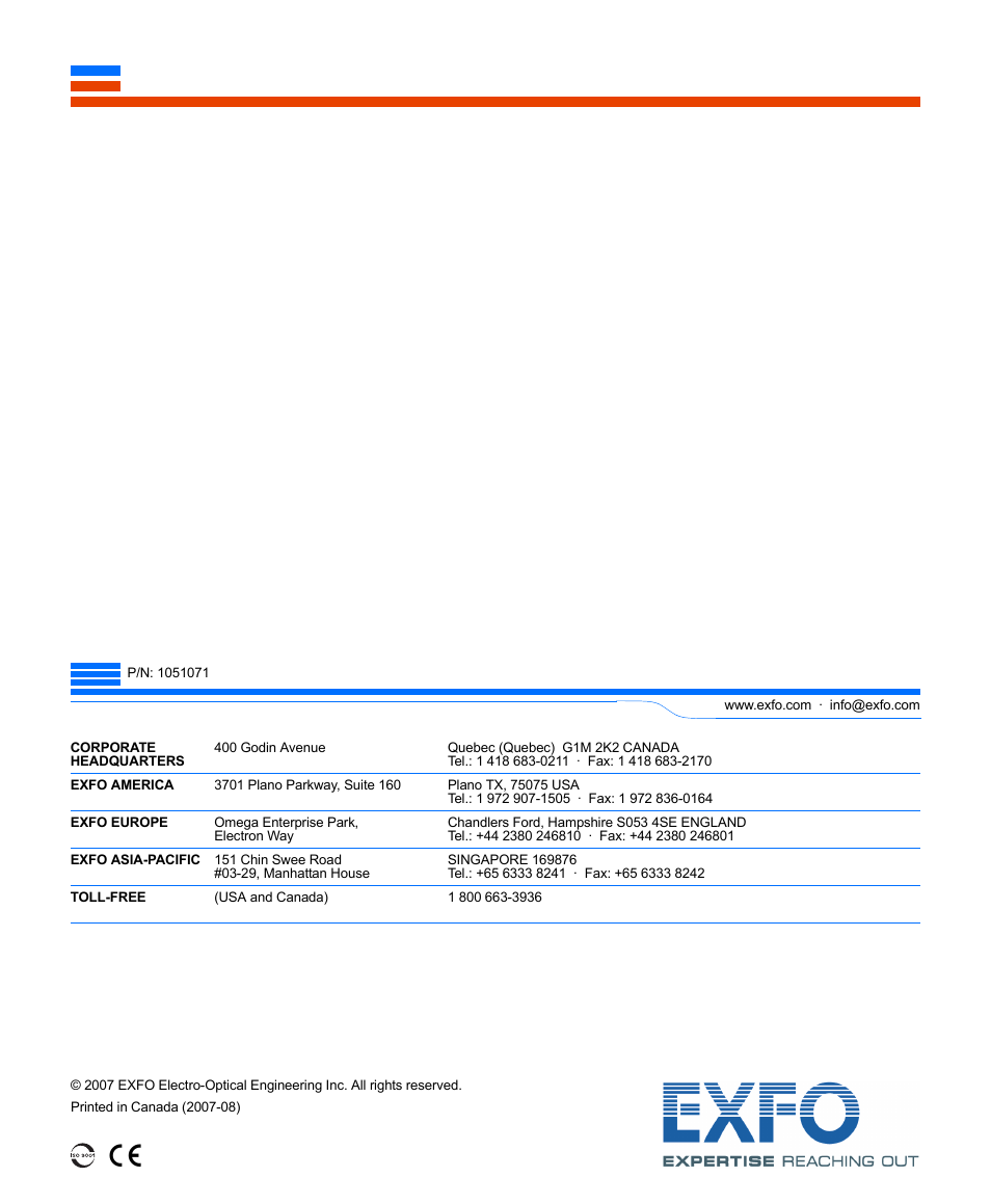 EXFO FTB-5800 Chromatic Dispersion Analyzer for FTB-400 User Manual | Page 103 / 103
