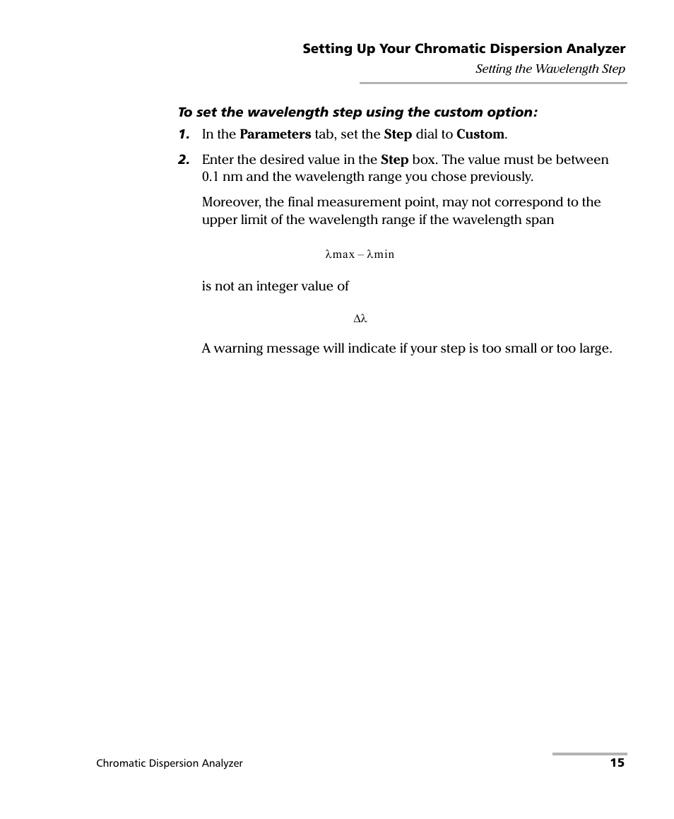 EXFO FTB-5800 Chromatic Dispersion Analyzer for FTB-400 User Manual | Page 21 / 103
