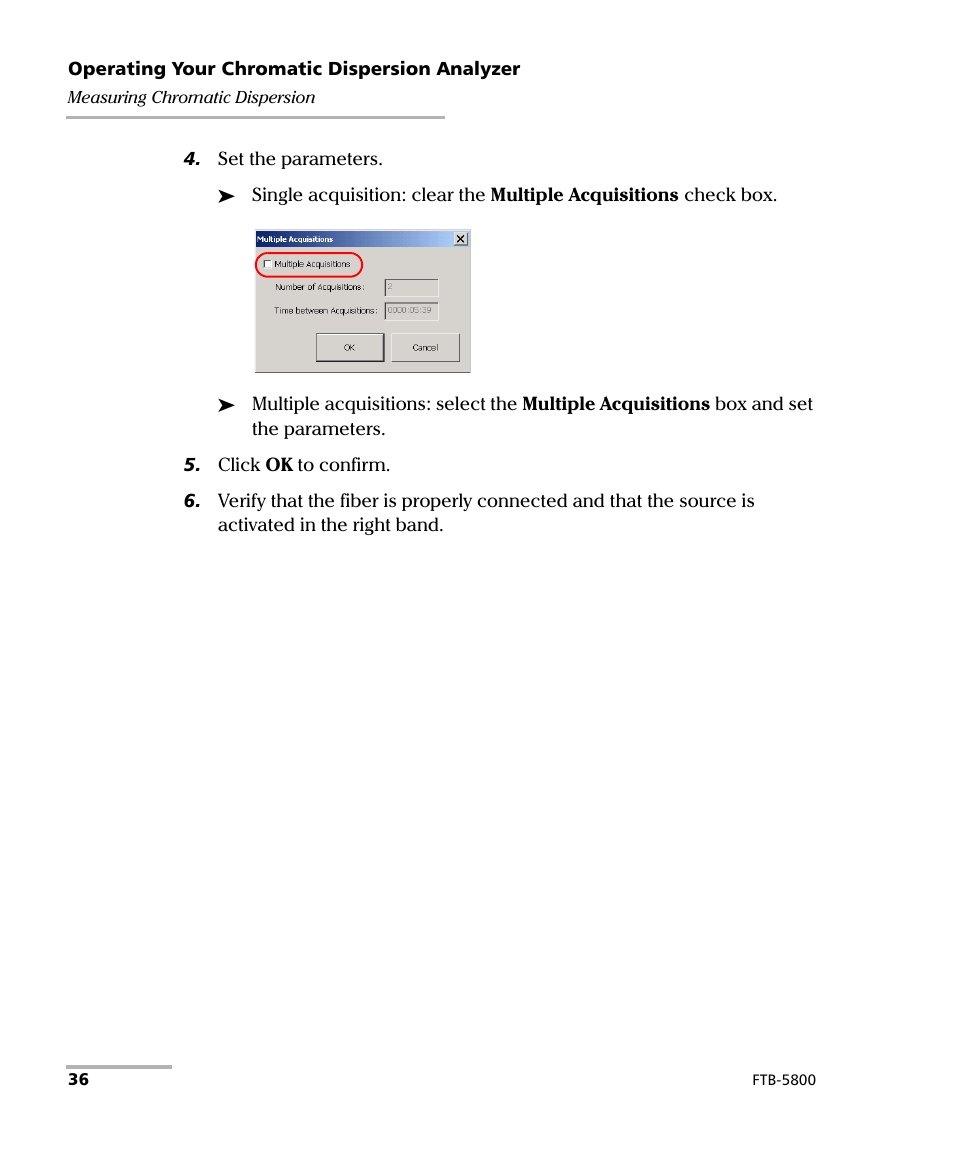 EXFO FTB-5800 Chromatic Dispersion Analyzer for FTB-400 User Manual | Page 42 / 103