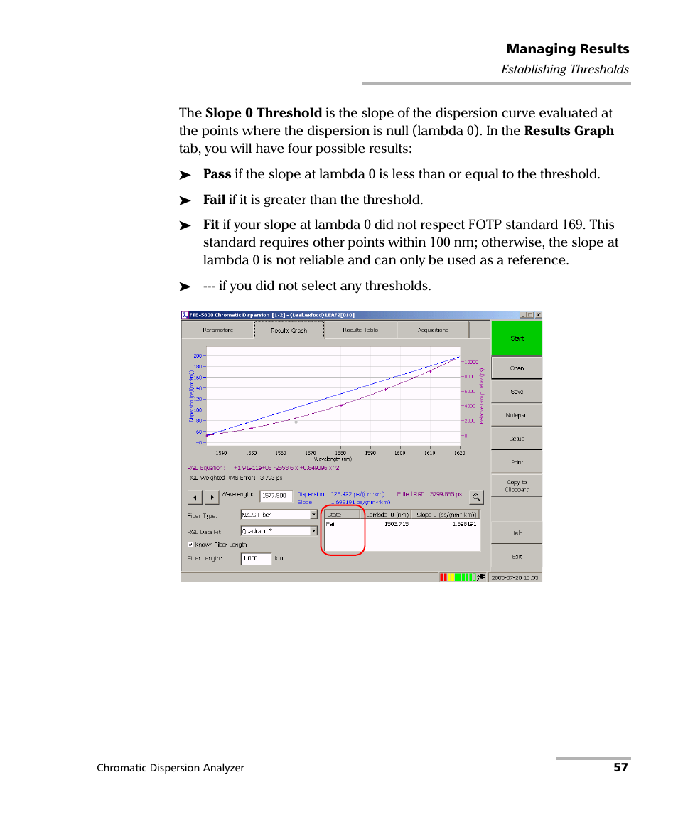 EXFO FTB-5800 Chromatic Dispersion Analyzer for FTB-400 User Manual | Page 63 / 103
