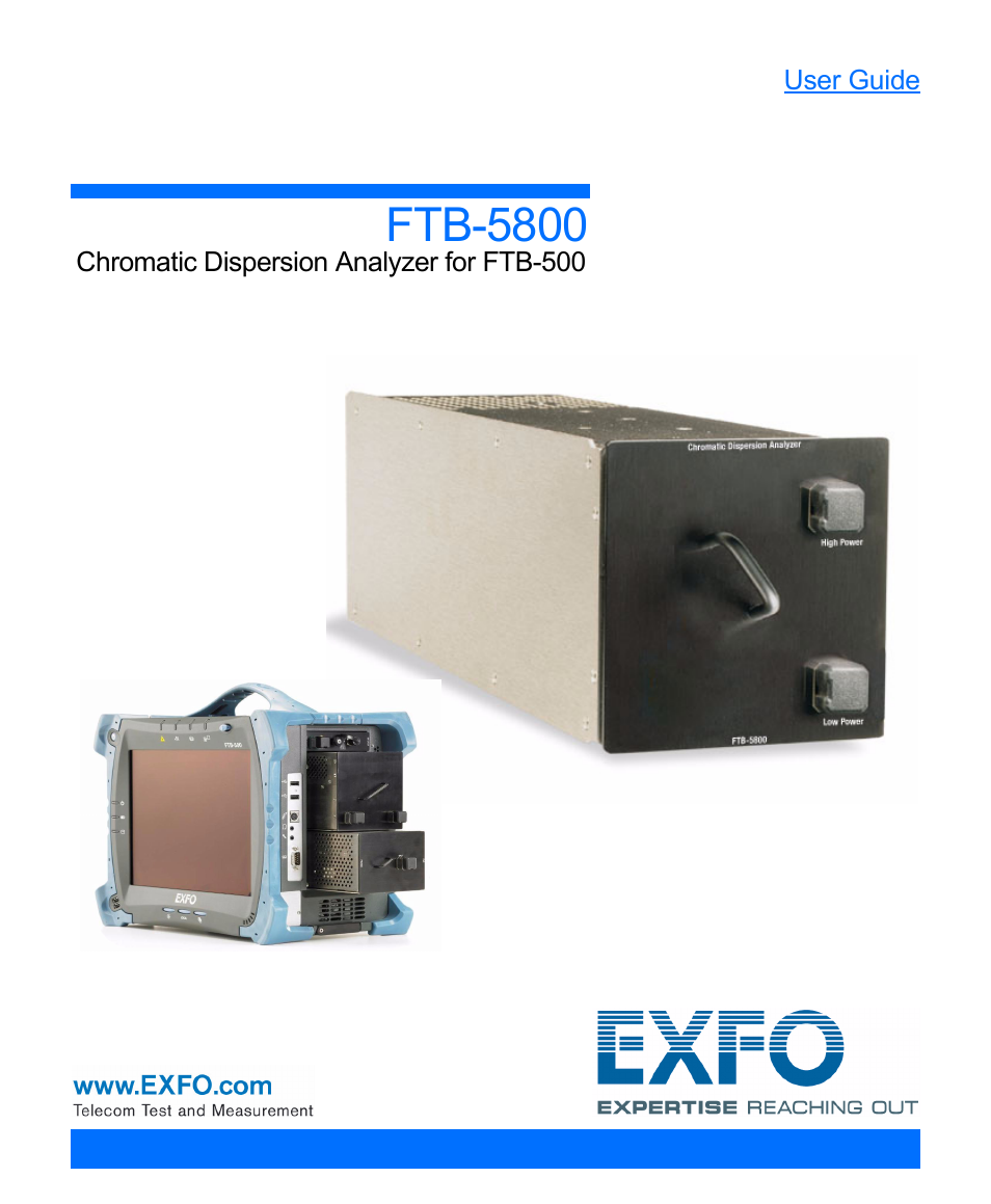 EXFO FTB-5800 Chromatic Dispersion Analyzer for FTB-500 User Manual | 109 pages