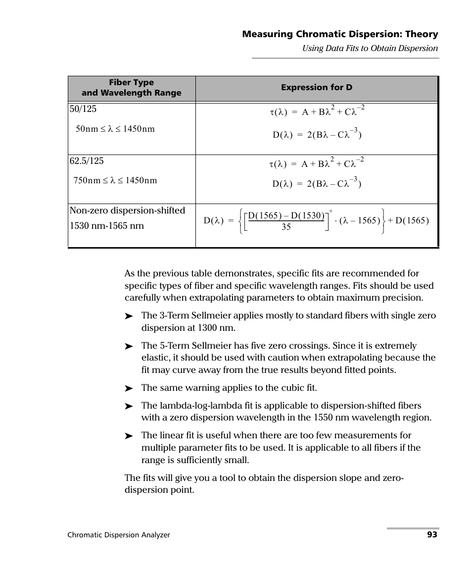 EXFO FTB-5800 Chromatic Dispersion Analyzer for FTB-500 User Manual | Page 101 / 109