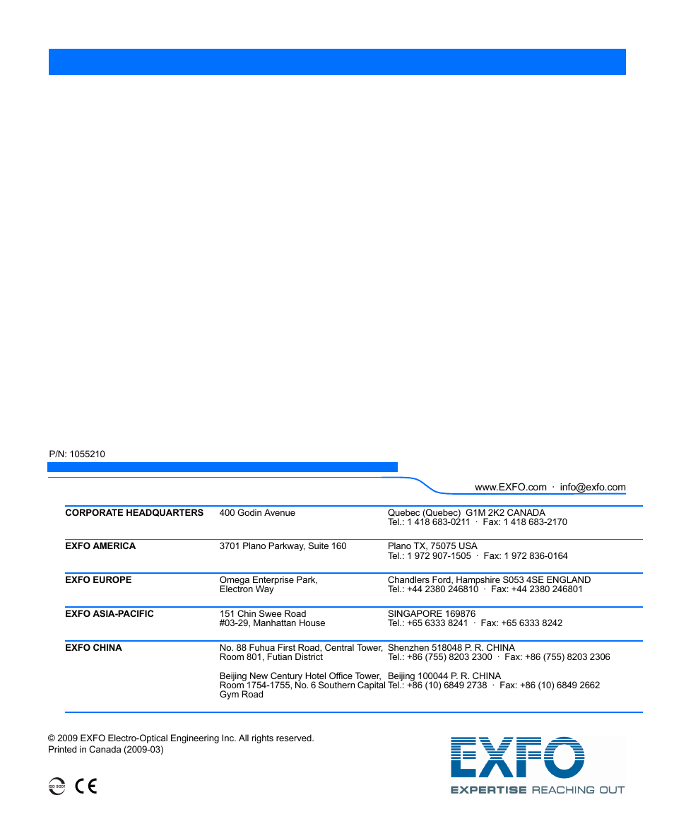 EXFO FTB-5800 Chromatic Dispersion Analyzer for FTB-500 User Manual | Page 109 / 109