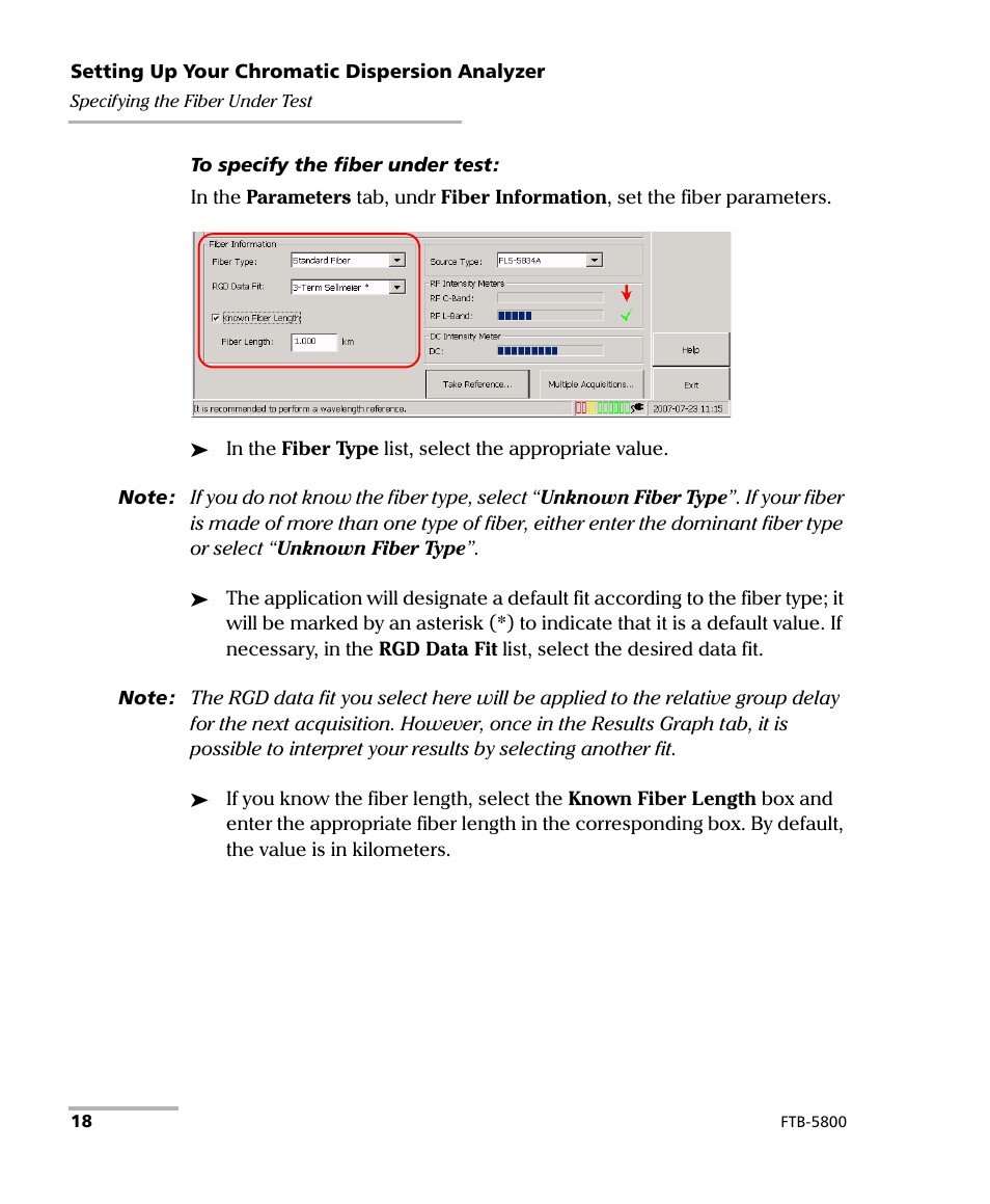 EXFO FTB-5800 Chromatic Dispersion Analyzer for FTB-500 User Manual | Page 24 / 109