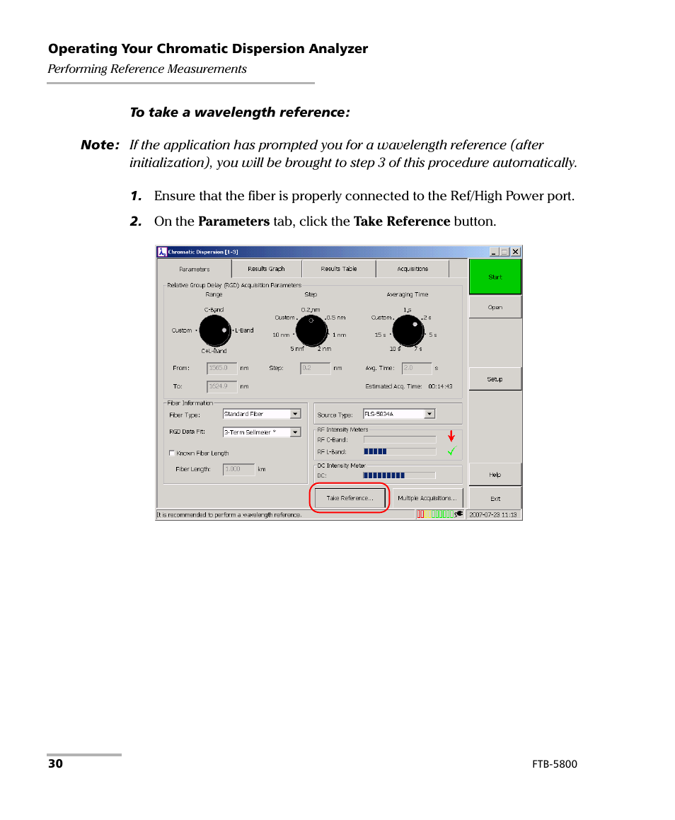 EXFO FTB-5800 Chromatic Dispersion Analyzer for FTB-500 User Manual | Page 36 / 109