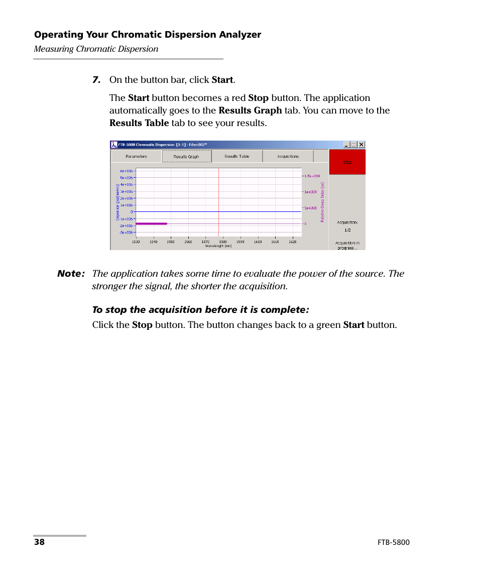 EXFO FTB-5800 Chromatic Dispersion Analyzer for FTB-500 User Manual | Page 44 / 109