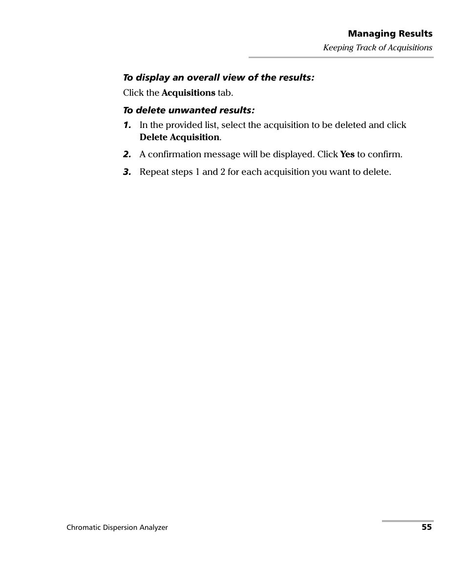 EXFO FTB-5800 Chromatic Dispersion Analyzer for FTB-500 User Manual | Page 61 / 109