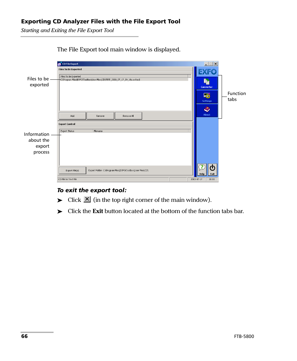 EXFO FTB-5800 Chromatic Dispersion Analyzer for FTB-500 User Manual | Page 72 / 109