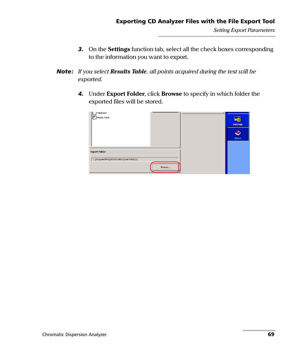 EXFO FTB-5800 Chromatic Dispersion Analyzer for FTB-500 User Manual | Page 75 / 109