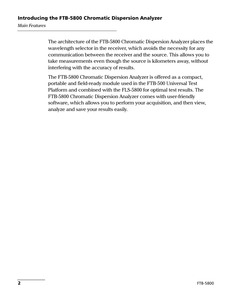 EXFO FTB-5800 Chromatic Dispersion Analyzer for FTB-500 User Manual | Page 8 / 109