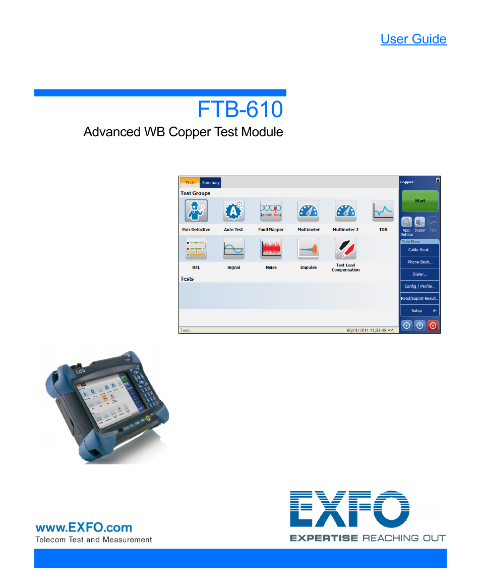 EXFO FTB-610 Wideband Copper Test Module User Manual | 326 pages