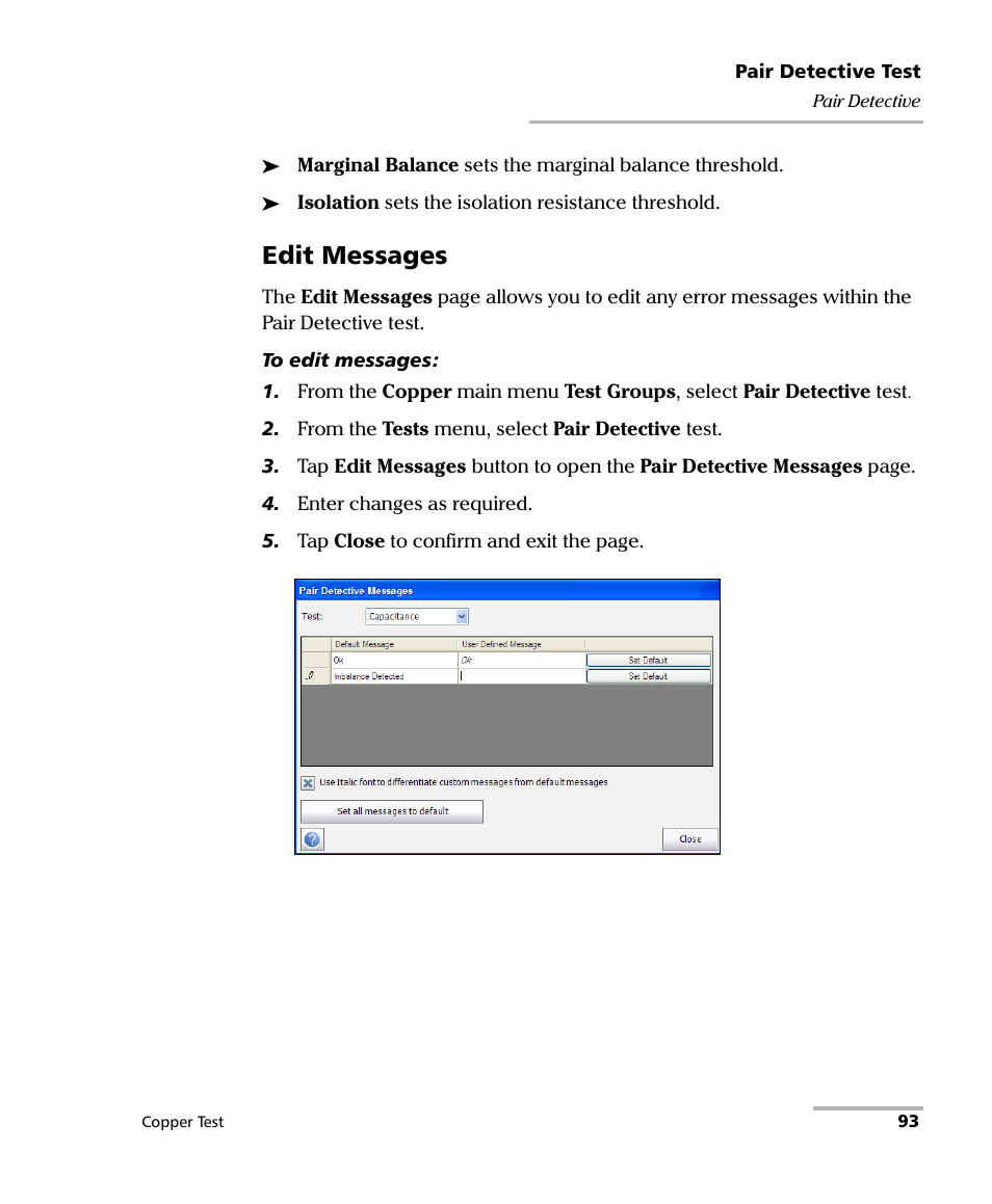 Edit messages | EXFO FTB-610 Wideband Copper Test Module User Manual | Page 101 / 326