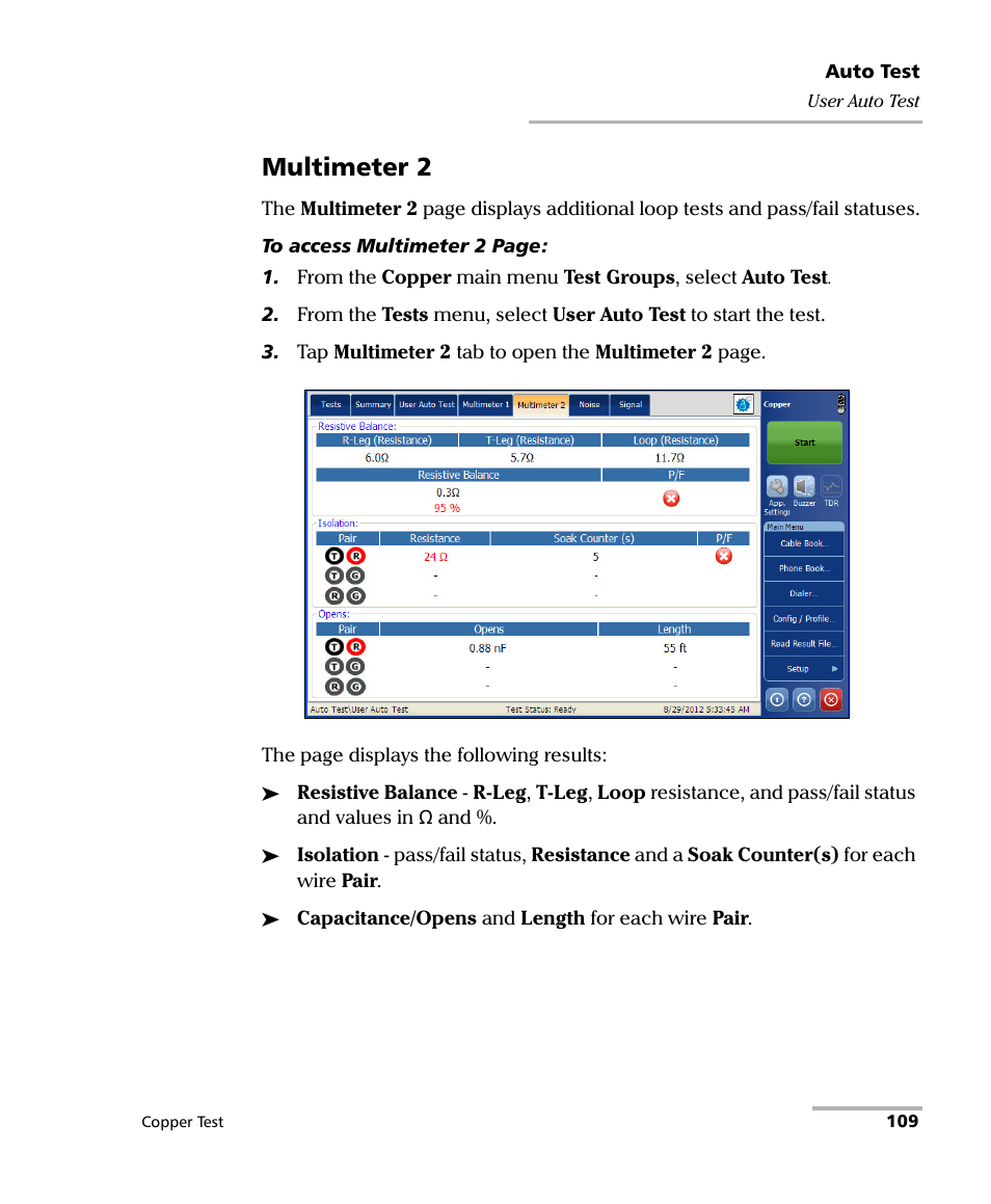 Multimeter 2 | EXFO FTB-610 Wideband Copper Test Module User Manual | Page 117 / 326