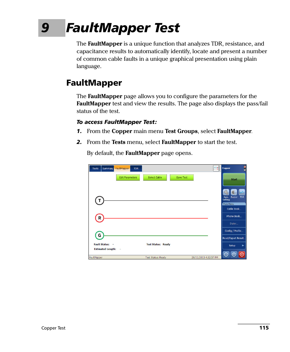 9 faultmapper test, Faultmapper, 9faultmapper test | EXFO FTB-610 Wideband Copper Test Module User Manual | Page 123 / 326