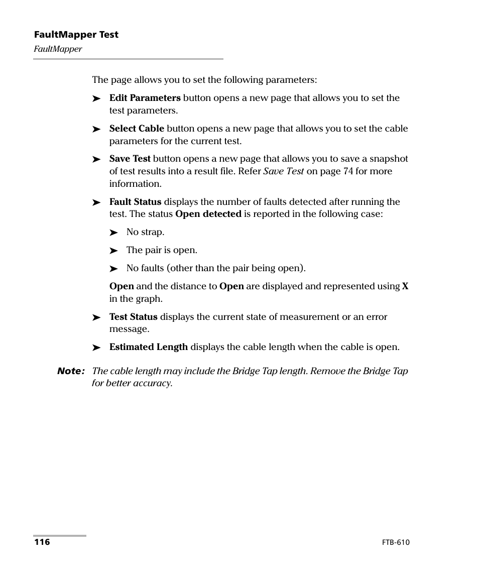 EXFO FTB-610 Wideband Copper Test Module User Manual | Page 124 / 326