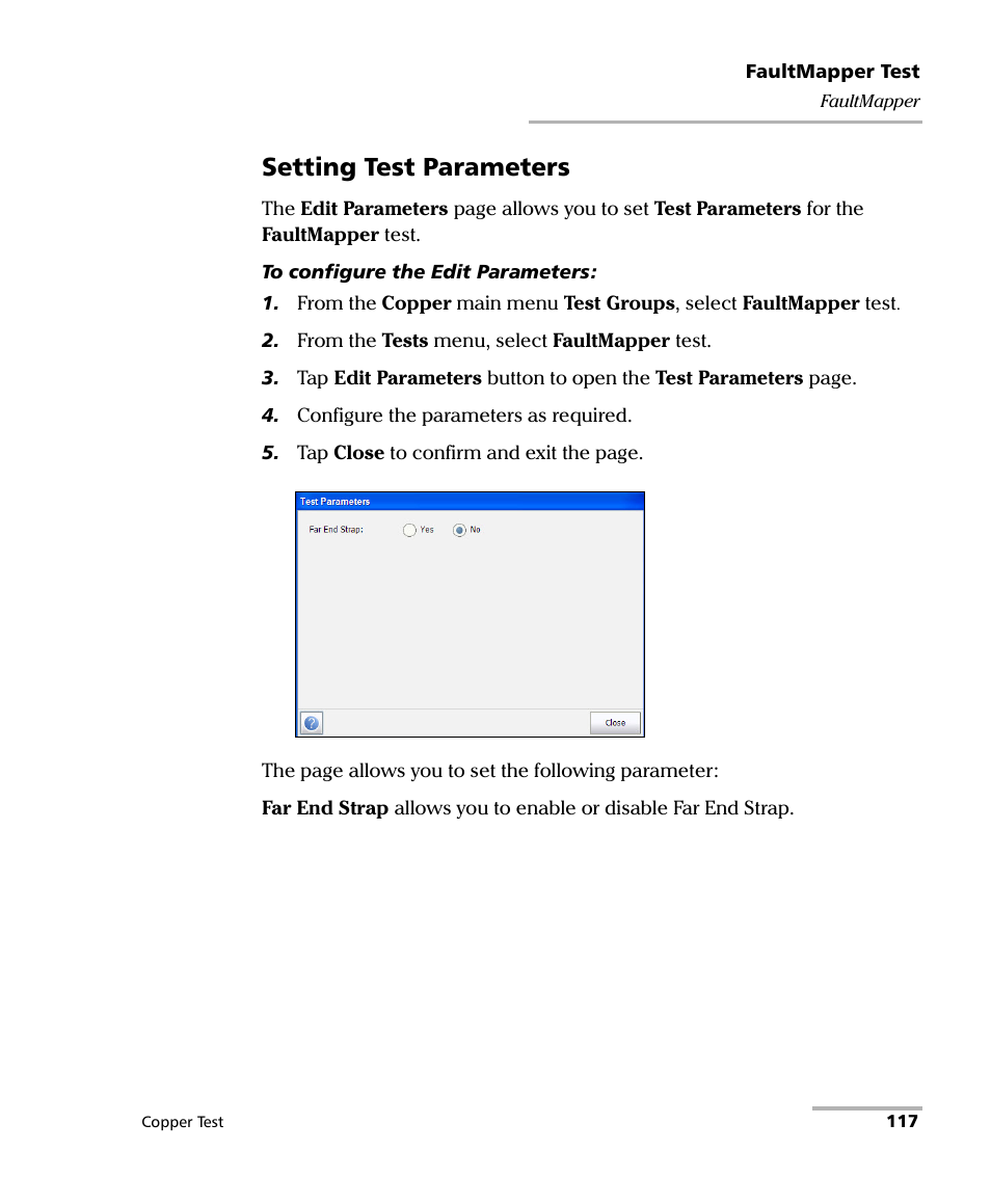 Setting test parameters | EXFO FTB-610 Wideband Copper Test Module User Manual | Page 125 / 326