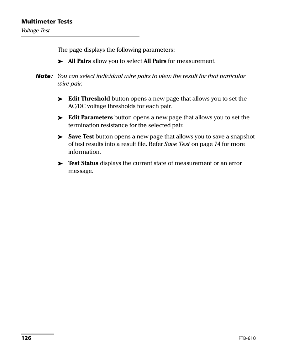 EXFO FTB-610 Wideband Copper Test Module User Manual | Page 134 / 326