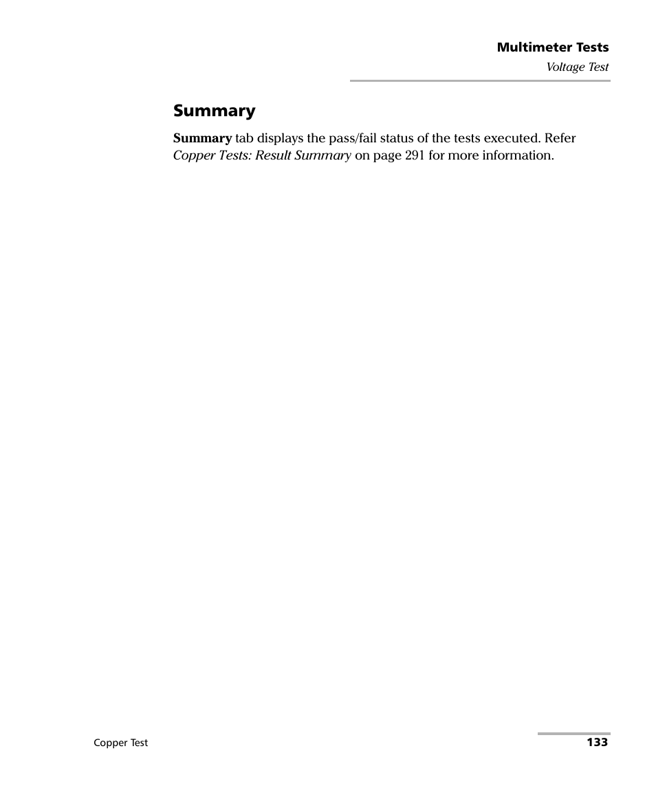 Summary | EXFO FTB-610 Wideband Copper Test Module User Manual | Page 141 / 326