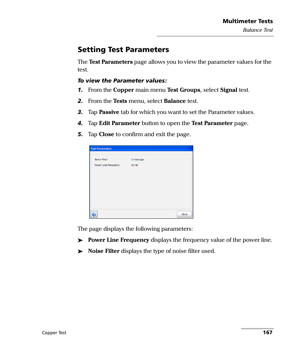 Setting test parameters | EXFO FTB-610 Wideband Copper Test Module User Manual | Page 175 / 326