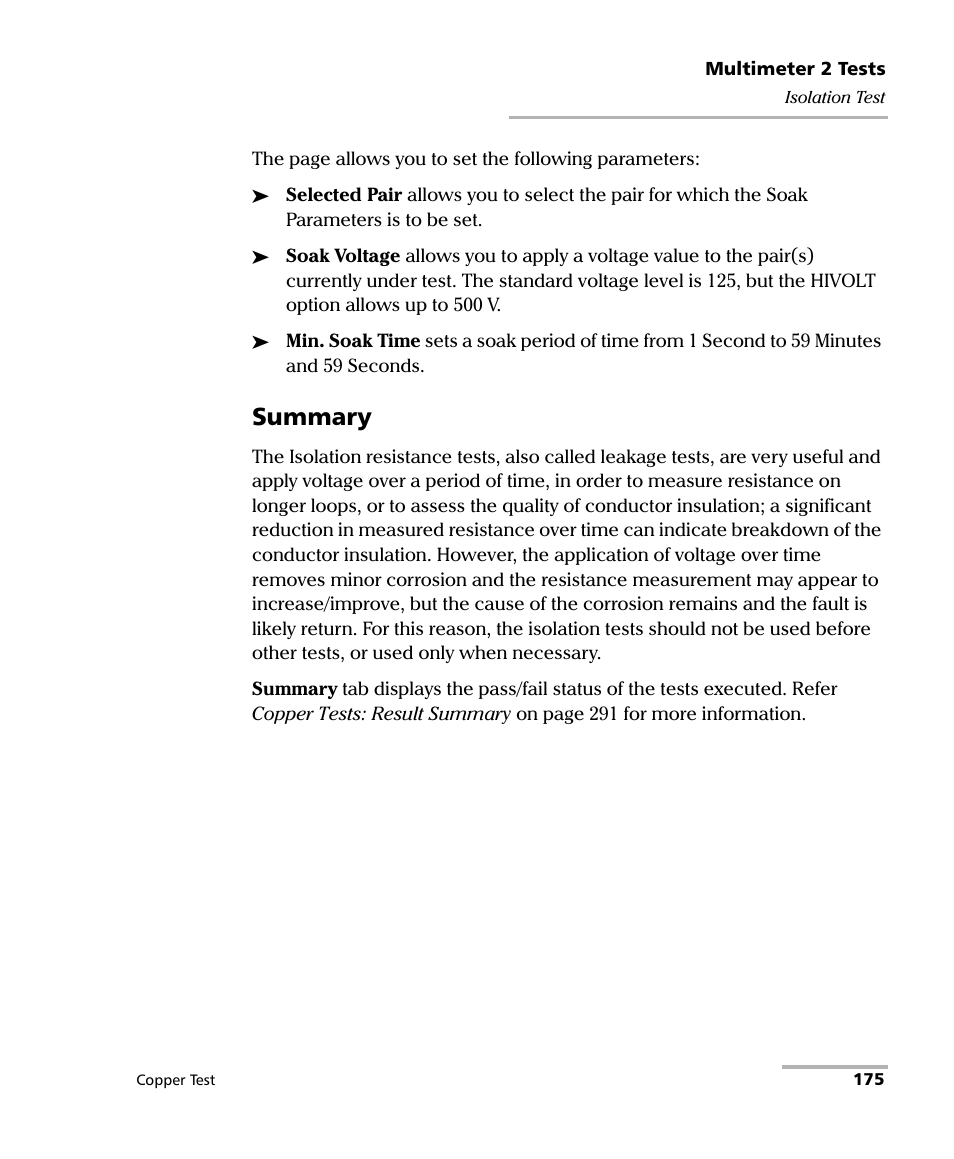 Summary | EXFO FTB-610 Wideband Copper Test Module User Manual | Page 183 / 326