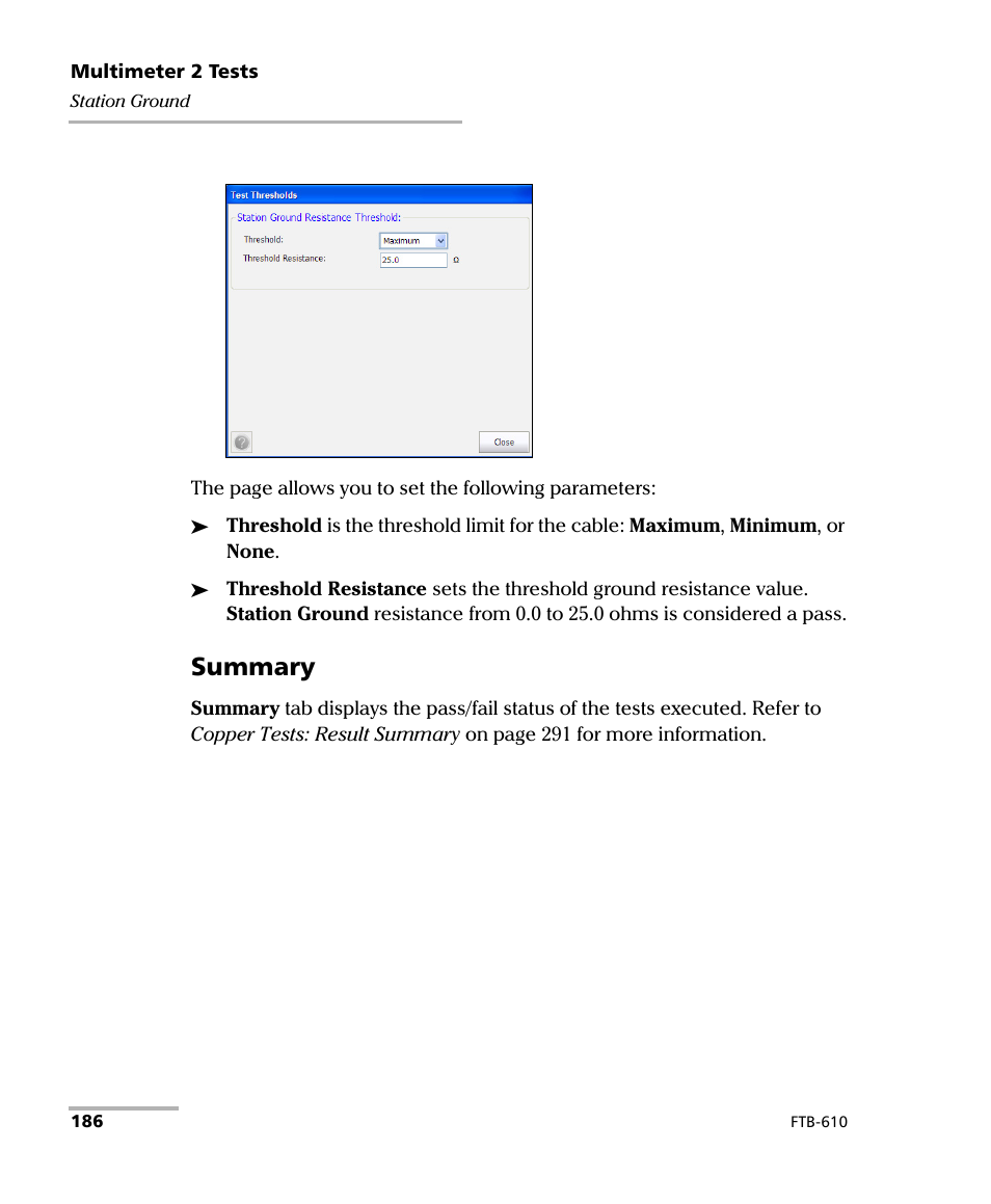 Summary | EXFO FTB-610 Wideband Copper Test Module User Manual | Page 194 / 326