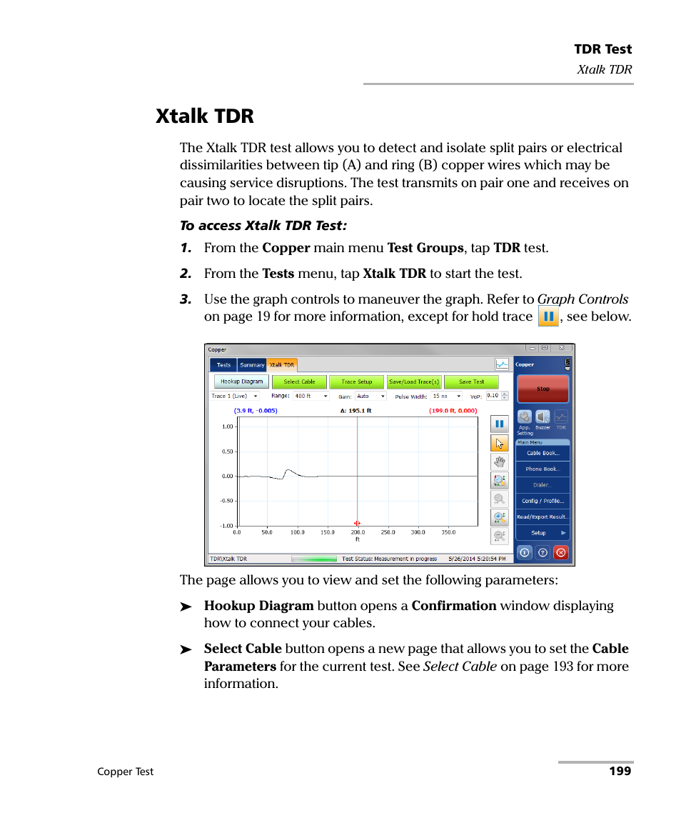 Xtalk tdr | EXFO FTB-610 Wideband Copper Test Module User Manual | Page 207 / 326